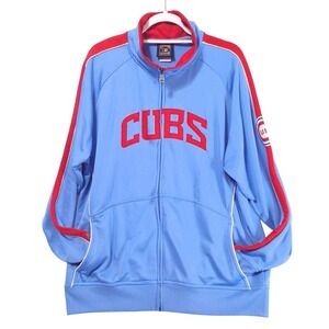 Majestic Chicago Cubs Cooperstown Collection Track Jacket Full Zip XL‎ Sky Blue